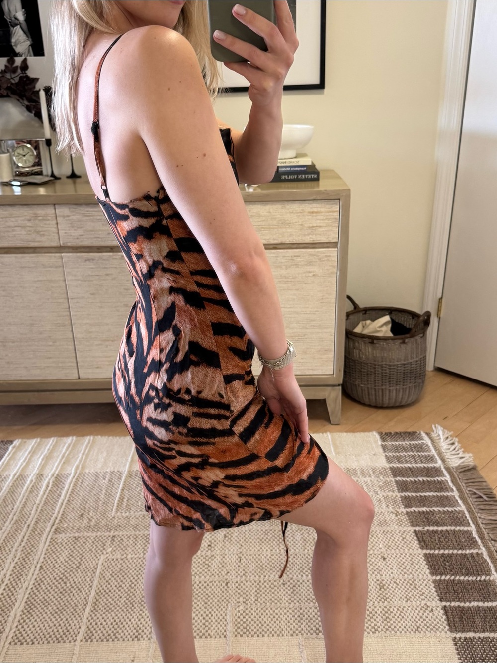 Beach Riot Tiger-Stripe Ruched Mini Slip Dress - Picture 6 of 9